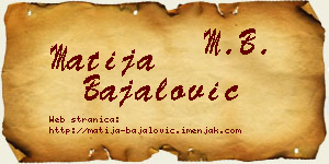 Matija Bajalović vizit kartica